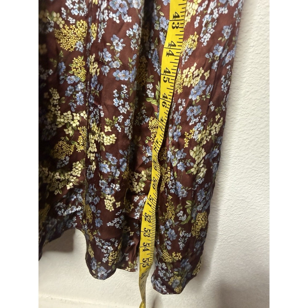 $695 Rentrayage Women's Brown Floral Ruched Baby Cleo Dress Size 6 - Picture 13 of 15